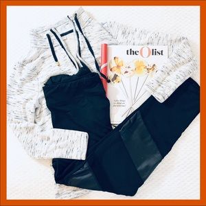 Leggings with Mesh Faux Leather Strip